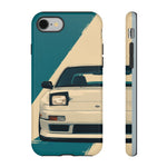 S13 Teal White Pop-up Tough Phone Case for JDM Fans