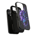 Holographic Wolf Phone Case, Fractured Prism Iridescent Cover