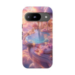 Floating Pool Deck Phone Case, Pastel Cloud 3D Render Cover