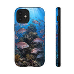 Snapper Reef Phone Case, Sunlit School Ocean Fishing Tough Cover