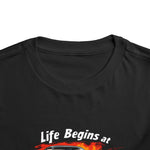 Life Begins at 7000 RPM Challenger Graphic Toddler T-Shirt Muscle Car Tee
