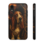 Basset Hound Phone Case Jazz Saxophone Tough Cover Gift Art