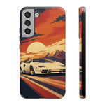 Retro Sunset Countach phone case | Sports car tough cover