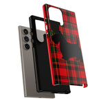 Scottish Terrier Silhouette Plaid Art Tough Phone Case
