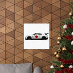 GT-R R35 Poster JDM Sports Car Wall Art Print Japan Flag White Supercar