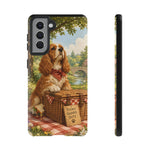 Cocker Spaniel Picnic Scene phone case | vintage dog art