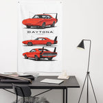 1969 Charger Daytona Red Wing Car Banner 34x56 Garage Man Cave Wall Decor