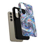 Chrome Metallic Swirl  Art Tough Phone Case
