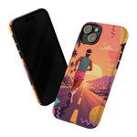 Retro Runner Sunset phone case | 80s Vaporwave jogging design