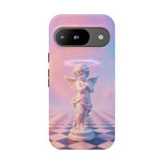 Praying Cherub Statue halo Vaporwave Aesthetic phone case