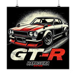 Hakosuka Skyline GT-R Poster JDM Classic Car Red Retro Wall Art