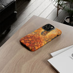 Yorkshire Terrier Jumping in Autumn Leaves Tough Case | Fall Dog Phone Cover