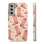Pink Cowboy Boots phone case | Western pattern | Pastel stars