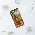Cocker Spaniel Picnic Scene phone case | vintage dog art