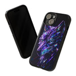 Holographic Wolf Phone Case, Fractured Prism Iridescent Cover