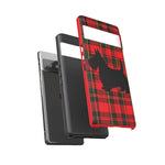 Scottish Terrier Silhouette Plaid Art Tough Phone Case