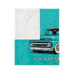 1964 C10 Custom Pickup Blanket | Vintage Teal Truck Microfiber Throw