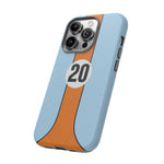Blue Orange 20 Retro Endurance Racing Stripe Tough Phone Case Cover