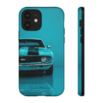 Muscle Car Phone Case Teal 69 Camaro SS, Retro Classic Cover, Guys Gift