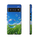 Bubbles Over Grass phone case | Tough Cover