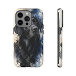 Black Lab Watercolor Art Tough Phone Case - Dog Portrait