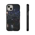 Black C7 City Skyline Rooftop Sports Car Tough Phone Case