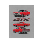 1967 GTX Red Muscle Car Velveteen Microfiber Blanket