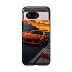 Orange C8 Z06 Flat Plane V8 Speed Art Tough Phone Case