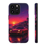 FD RX-7 Retro Sunset Sports Car Tough Case | Neon Vaporwave Beach Drive