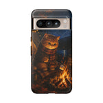 Campfire Cat Phone Case, Marshmallow Night Painterly Cover