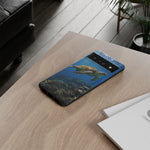Sea Turtle Reef Phone Case, Coral Ocean Dappled Sunlight Tough Cover