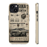 Silver Hakosuka Phone Case, Vintage JDM Infographic Cover