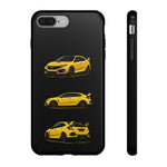 Yellow Type R Sports Car Phone Case Tough JDM Hot Hatch Multi View Print