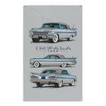 1959 Impala Convertible Silver Banner 34x56 Garage Man Cave Wall Decor Gift