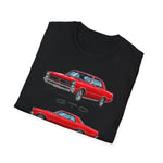 Red 1965 GTO Car Illustration T-Shirt | Classic Muscle Car Trio Tee