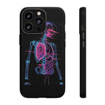 Neon Anatomical Skeleton Phone Case | Internal Displacement Art