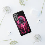 Chrome Lion Phone Case, Neon Grid Katakana Pride Tough Cover