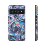Chrome Metallic Swirl  Art Tough Phone Case