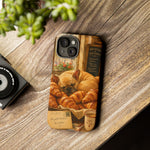 Sleeping French Bulldog with Croissants phone case | cute bakery scene