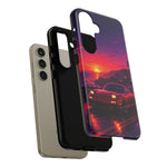 FD RX-7 Retro Sunset Sports Car Tough Case | Neon Vaporwave Beach Drive