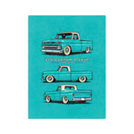 1964 C10 Custom Pickup Blanket | Vintage Teal Truck Microfiber Throw