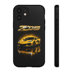Z06 Corvette Phone Case, Yellow Neon Chrome Studio Cover