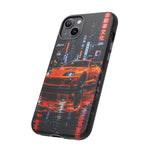 Orange Supra Phone Case, Neon City Night JDM Sports Car Tough Cover