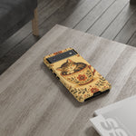 Teacup Cat Phone Case, Cozy Folk Illustration Art Cover