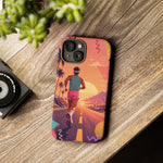 Retro Runner Sunset phone case | 80s Vaporwave jogging design