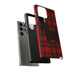 Scottish Terrier Silhouette Plaid Art Tough Phone Case