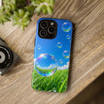 Bubbles Over Grass phone case | Tough Cover