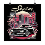 Skyline Hakosuka Poster JDM Classic Car Tokyo Cherry Blossom Wall Art
