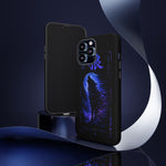 Glitch Wolf Howl Art Tough Phone Case - Blue Violet