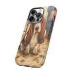 Guilty Basset Hound Phone Case, Muddy Watercolor Art Cover